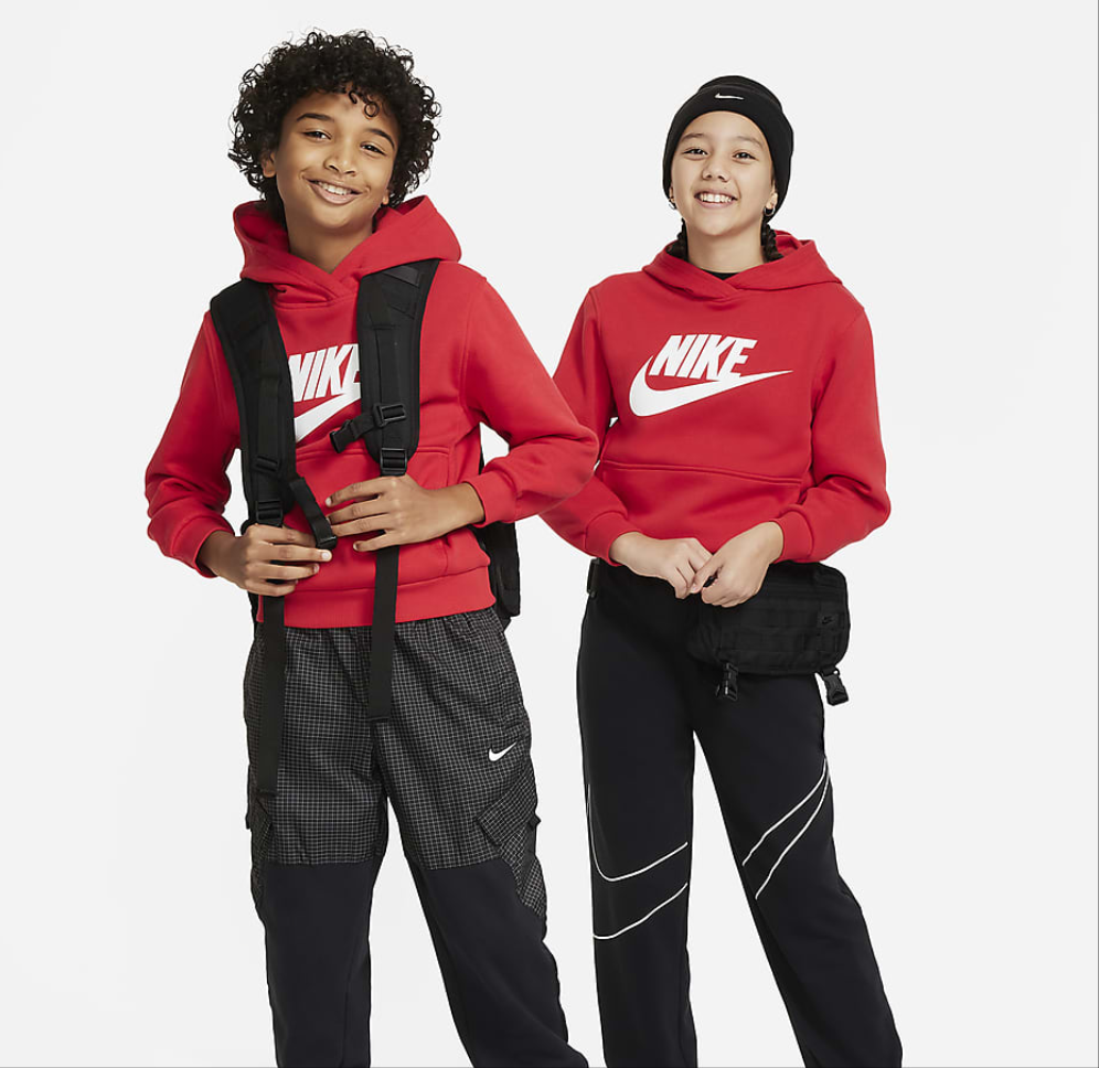 NK Pullover Hoodie Kids Unisex - Red