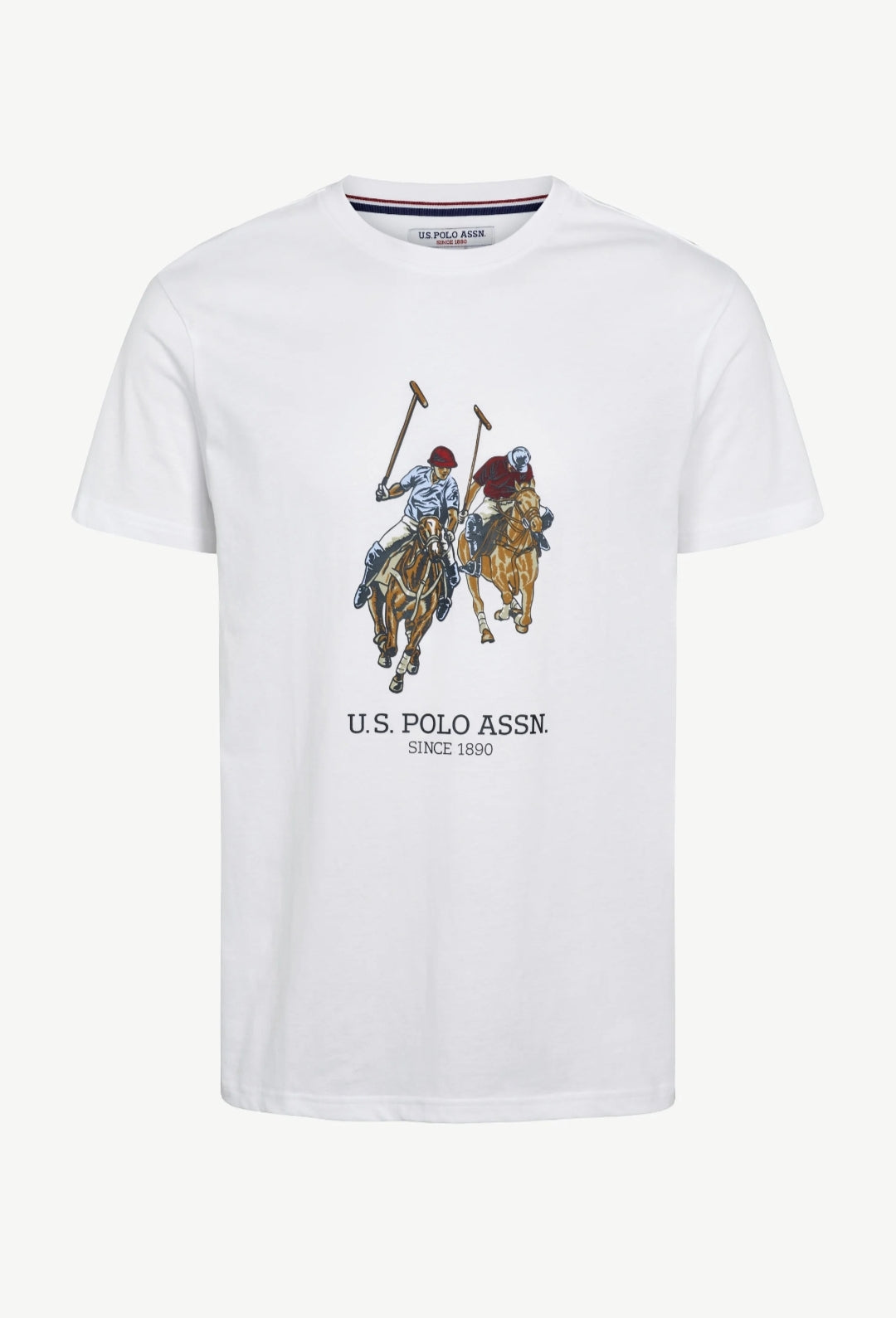 USPA Dual Pony Logo Tee - White