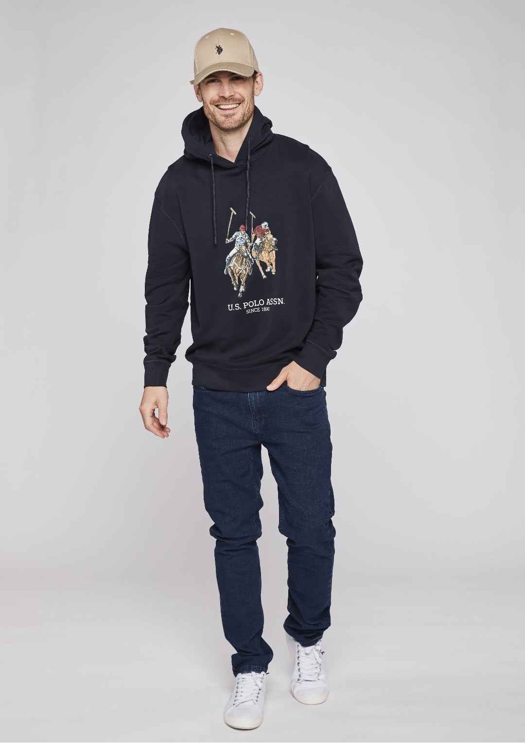 Us Polo Elaf Dual Pony Fleece Hoodie - Navy