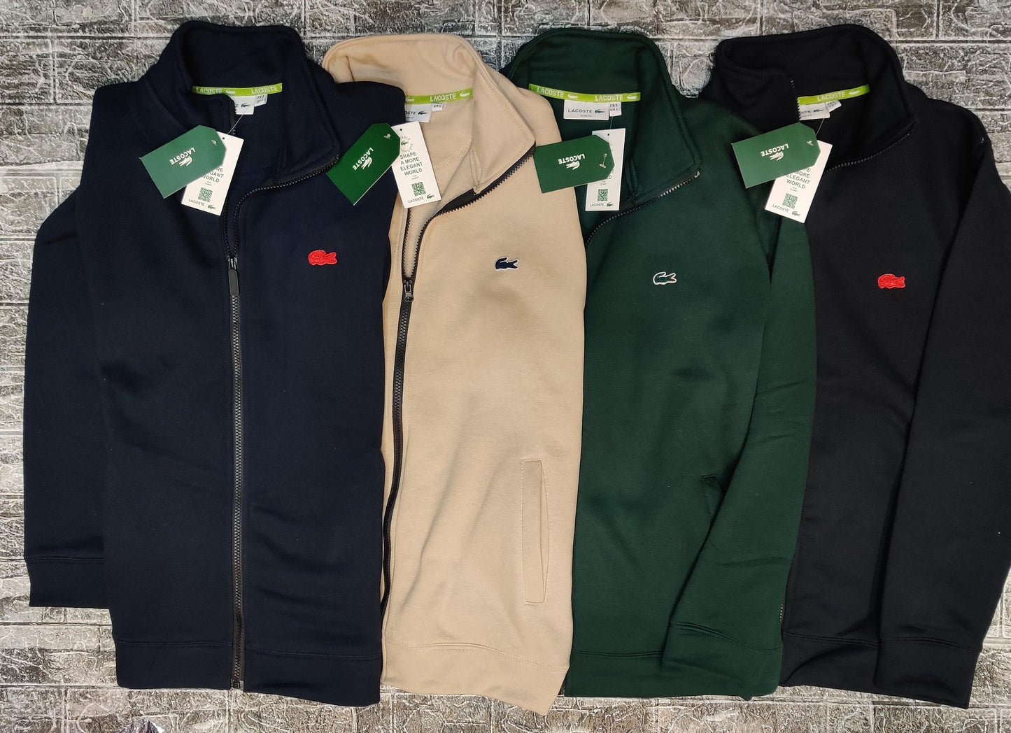 Lacoste Mockneck Full Zipper - Beige