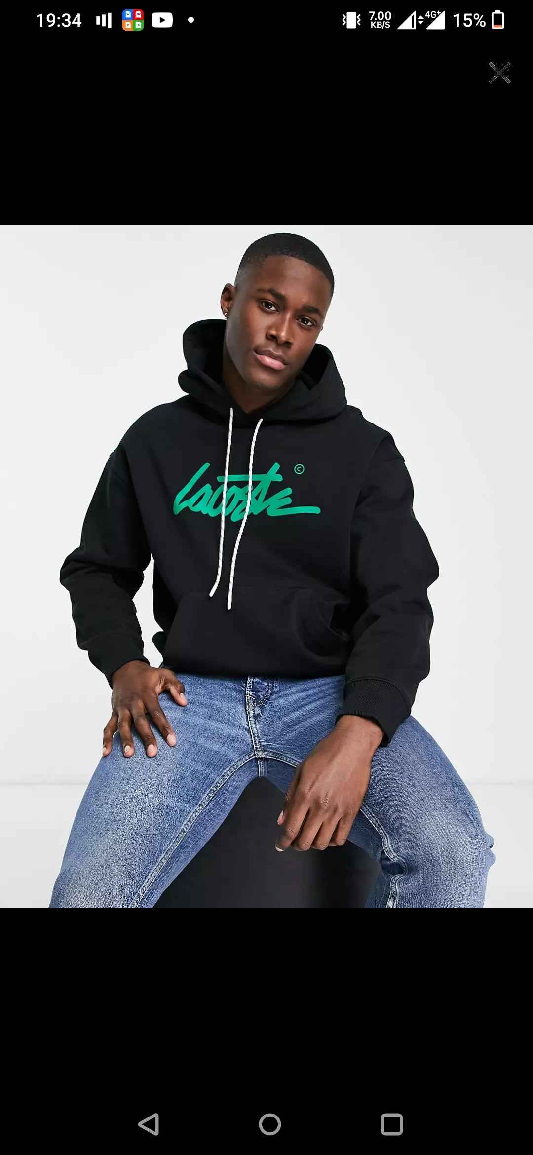 Lacoste Signature Pullover Hoodie - Black