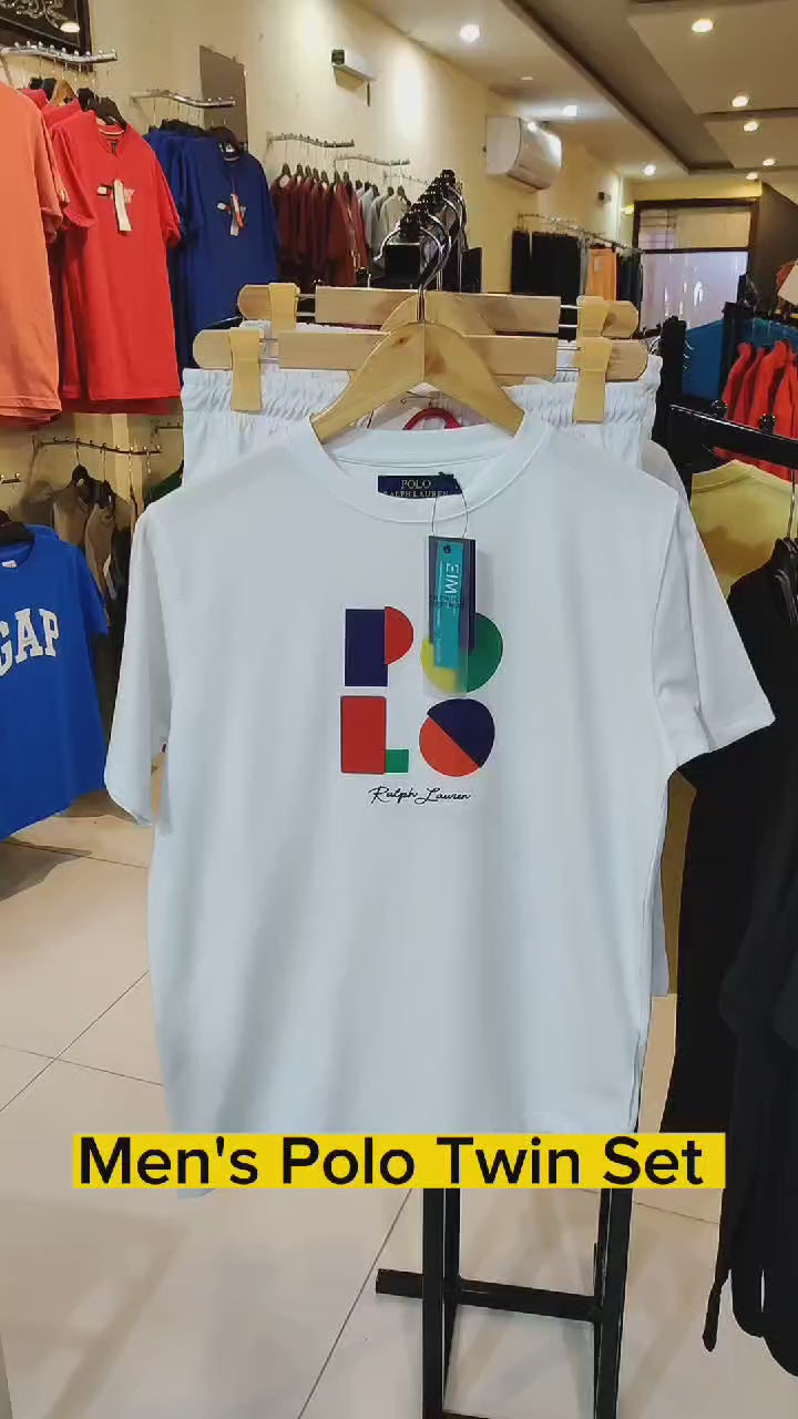 طقم قصير من RL Pony - أبيض