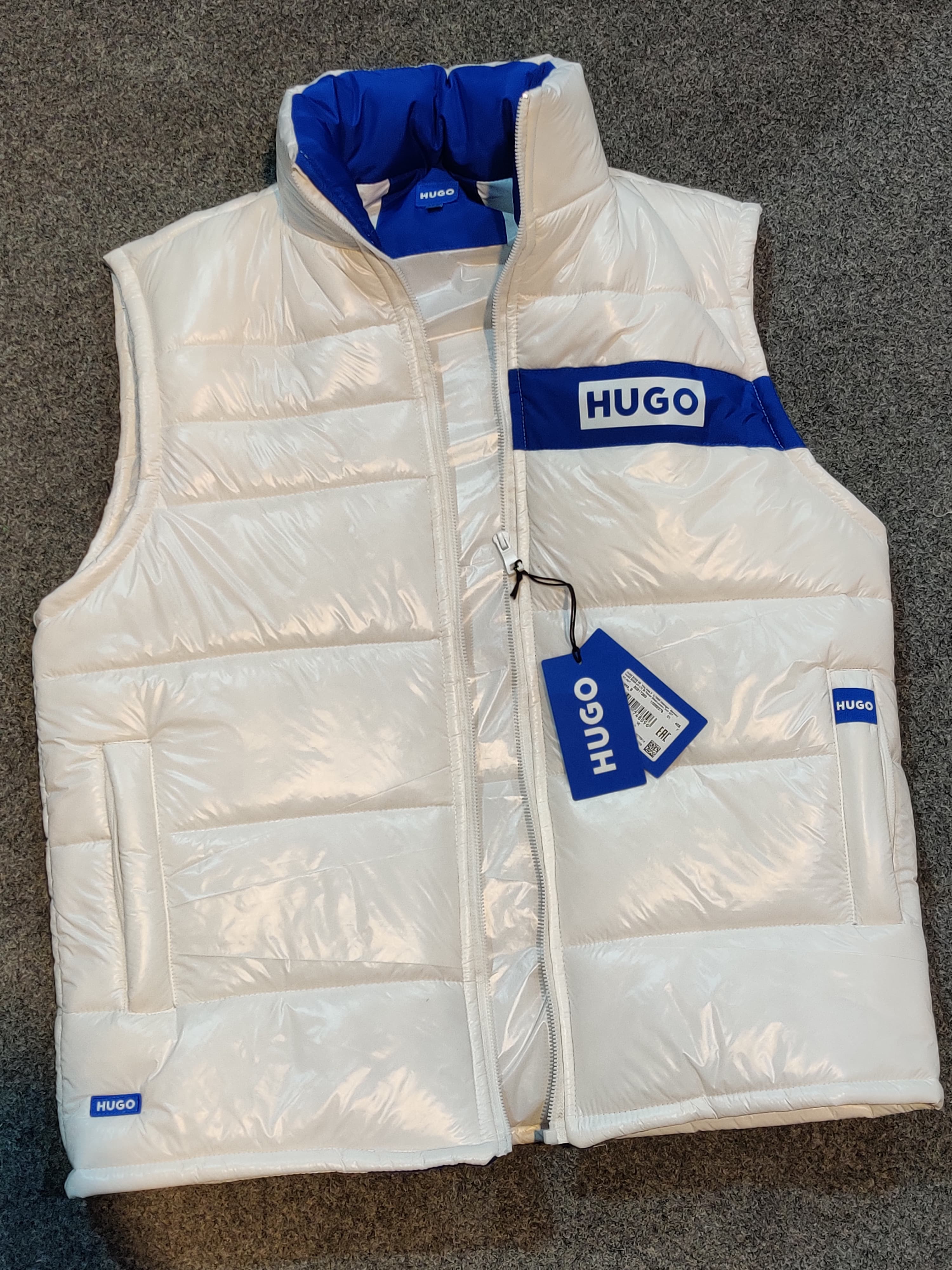 Hugo Down Puffer Sleeveless Jacket - White