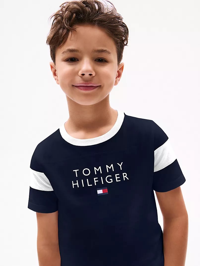 Tommy Colorblock Kids Tee - Navy