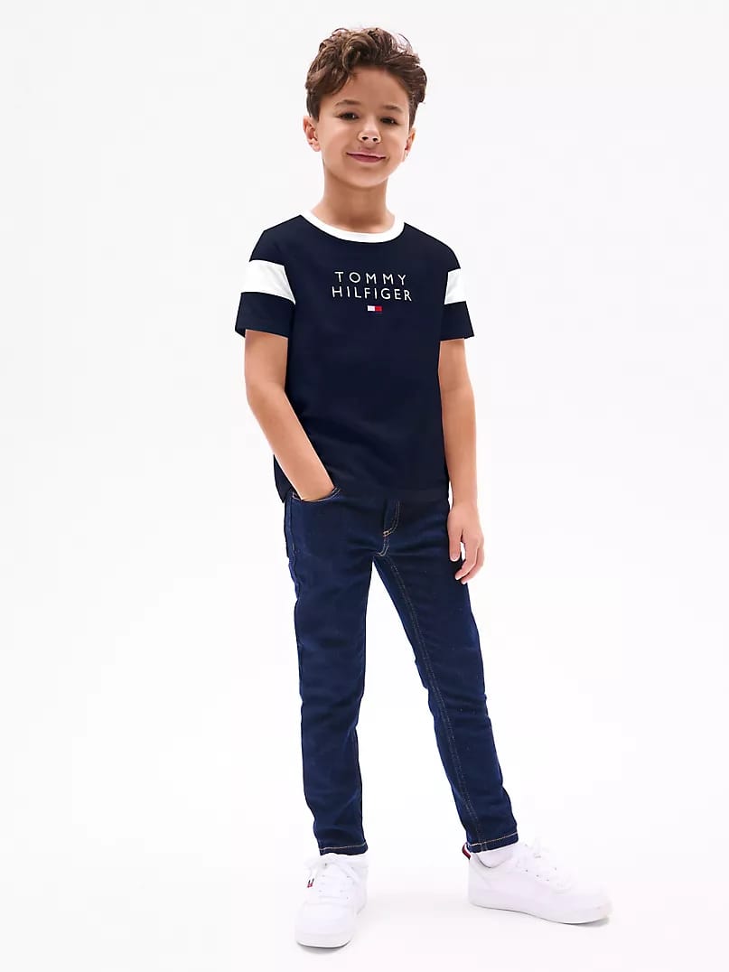 Tommy Colorblock Kids Tee - Navy