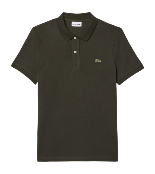 Lacoste Solid Polo Tee - Olive Green - Brand Store