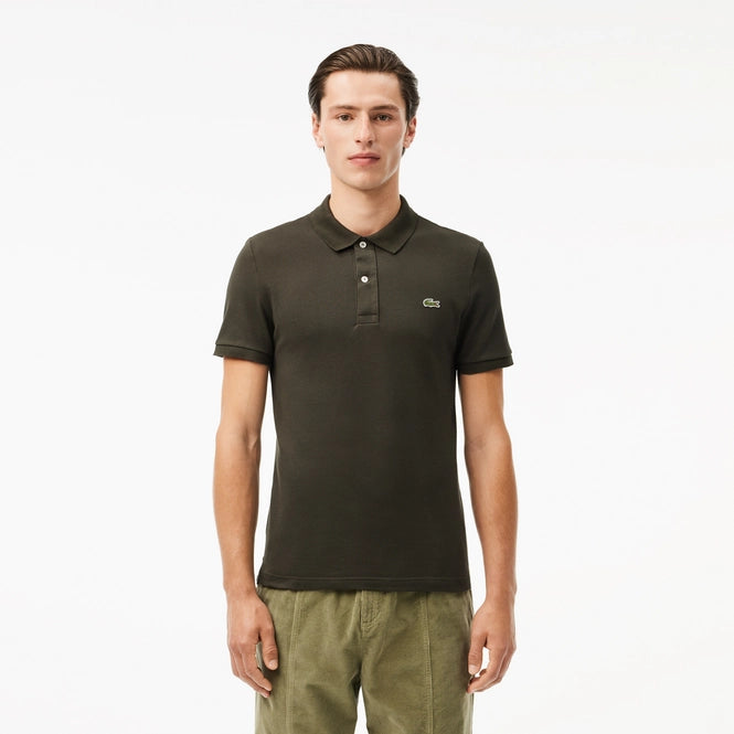 Lacoste Solid Polo Tee - Olive Green - Brand Store