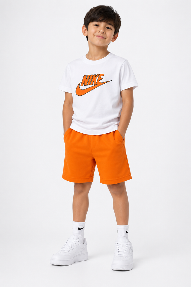 NK Boys Short Set - White/Orange