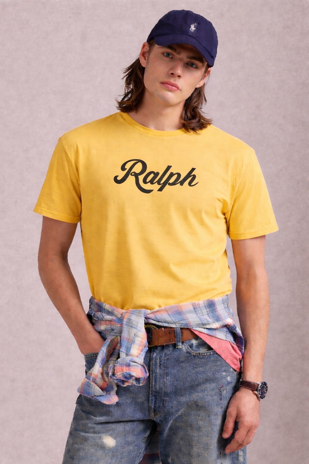 Ralph Printed Cotton Tee - Navy