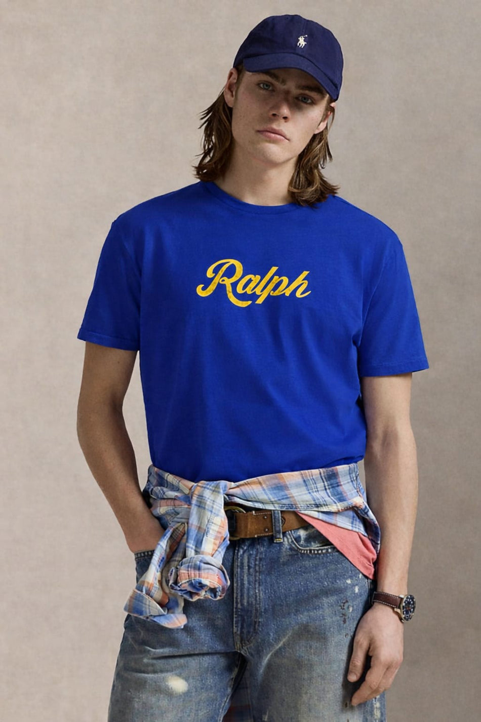Ralph Printed Cotton Tee - Blue