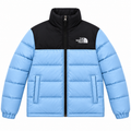 TNF Men's Color Block Puffer Jacket – Black & Sky Blue