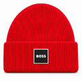 BOSS Style Premium Ribbed Knit Beanie – Signature Logo Patch