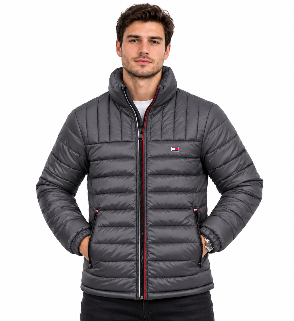 Tommy Puffer Jacket - Charcoal Gray