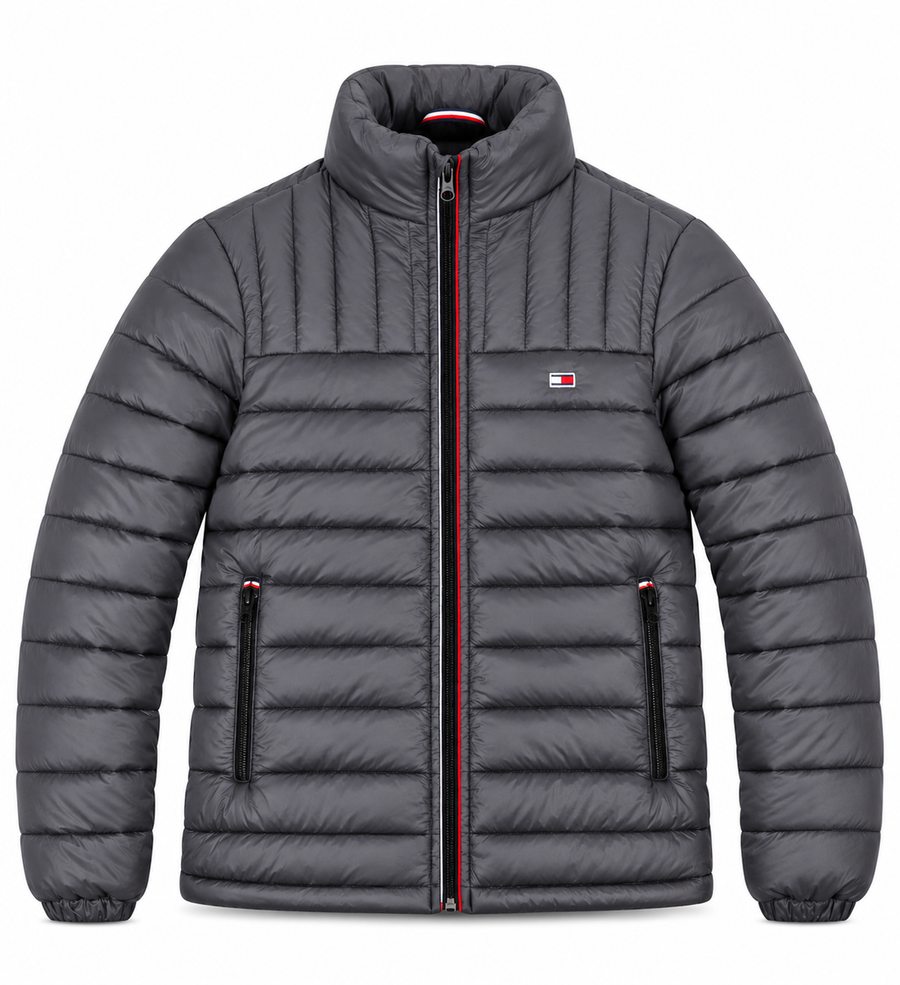 Tommy Puffer Jacket - Charcoal Gray