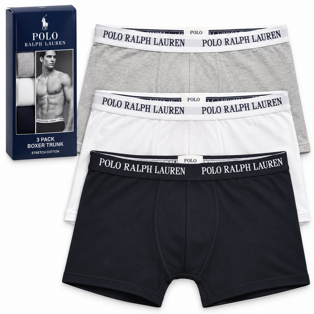 Polo Men's Stretch Cotton Trunks – Pack of 3