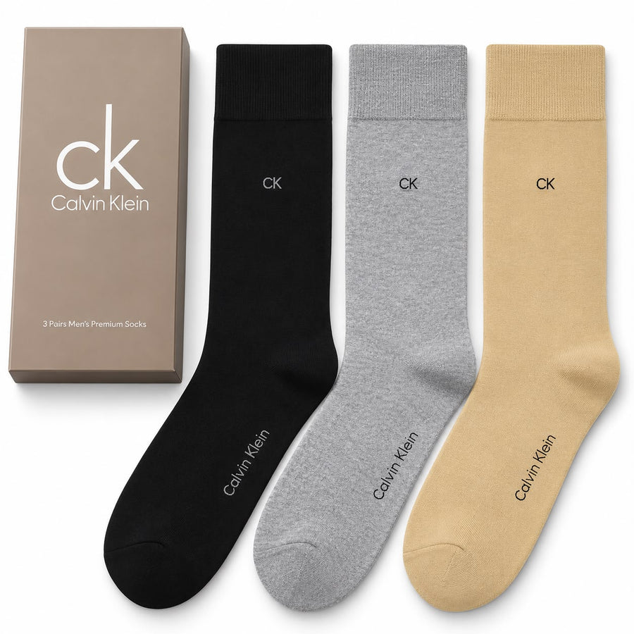CK Men's Premium Crew Socks – Pack of 3 Gift Box