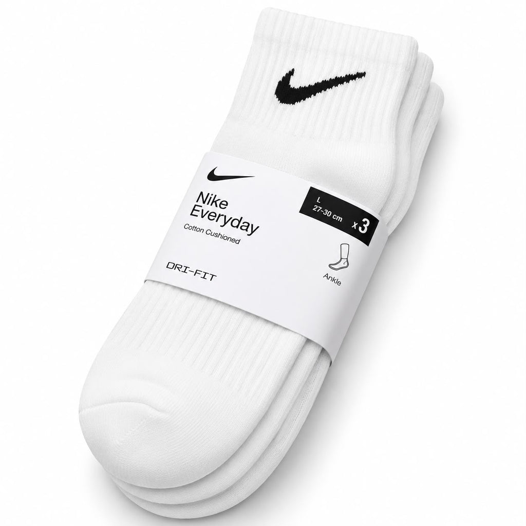 Nk Everyday Cushioned Ankle Socks – Black (Pack of 3)