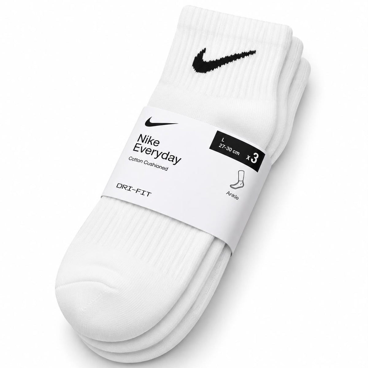 Nk Everyday Cushioned Ankle Socks – Black (Pack of 3)