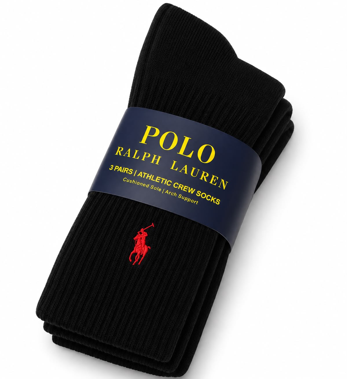 Polo Men's Athletic Crew Socks – Pack of 3