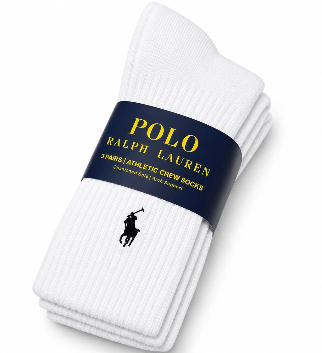 Polo Men's Athletic Crew Socks – Pack of 3