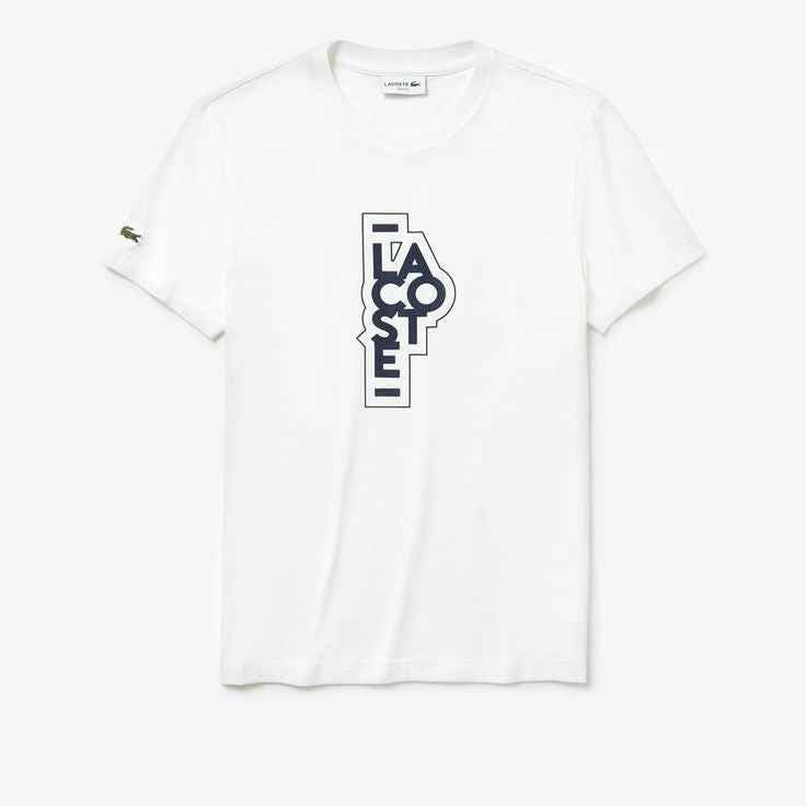 Lacoste Vertical Logo Tee - White