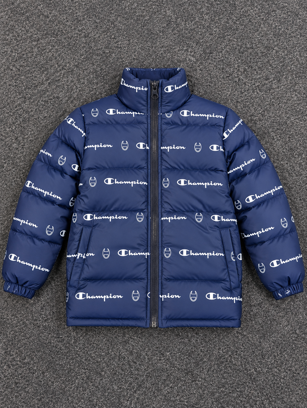 Champion Kids All-Over Logo Puffer Jacket – Unisex