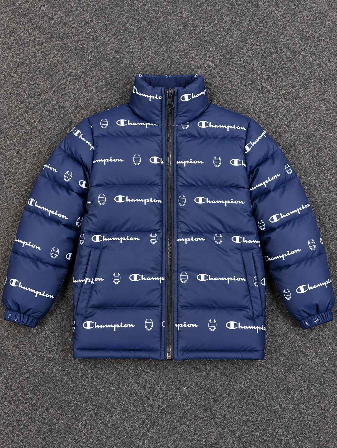 Champion Kids All-Over Logo Puffer Jacket – Unisex