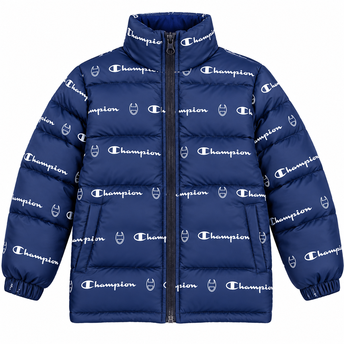 Champion Kids All-Over Logo Puffer Jacket – Unisex