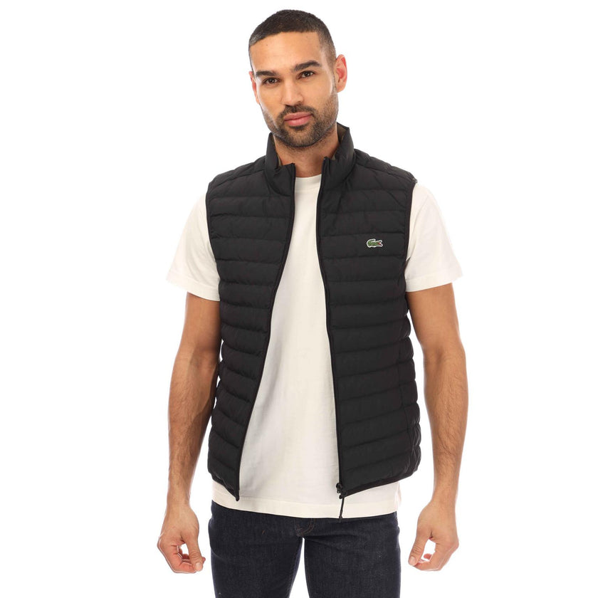 Lacoste Sleeveless Puffer - Black
