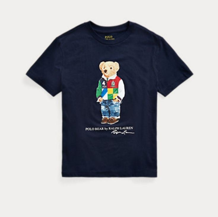Boys Polo Bear 4 Shirt - Navy - Brand Store