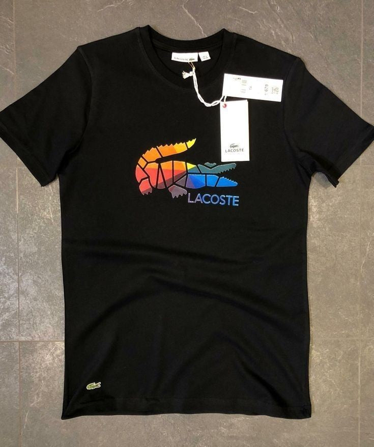 Lacoste Multicolor Logo Tee - Black - Brand Store