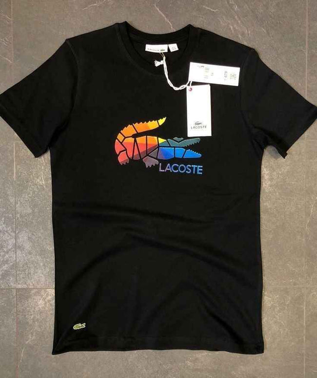 Lacoste Multicolor Logo Tee - Black