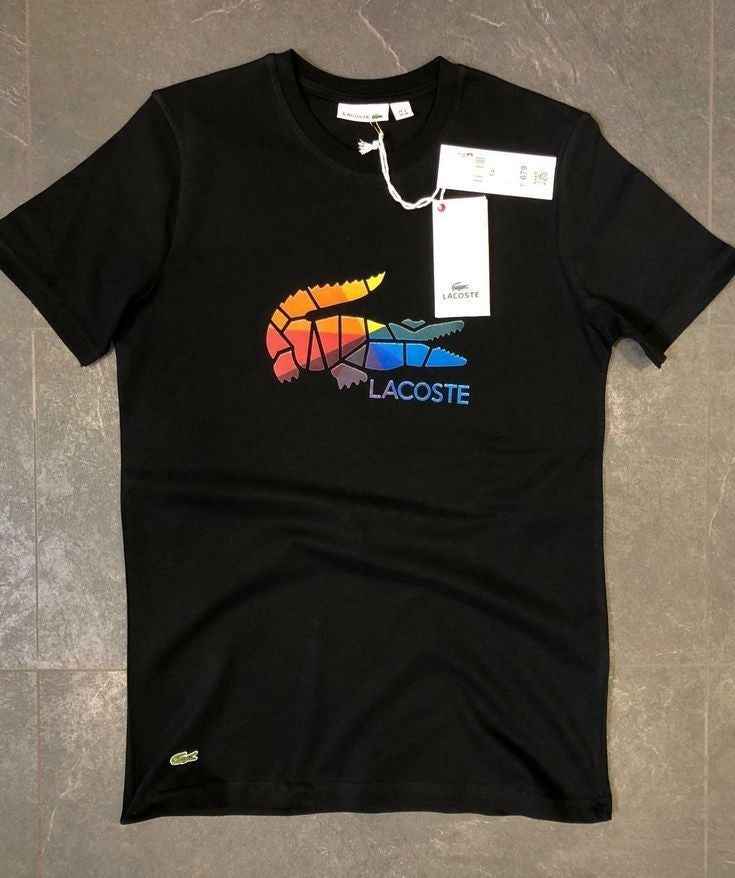 Lacoste Multicolor Logo Tee - Black