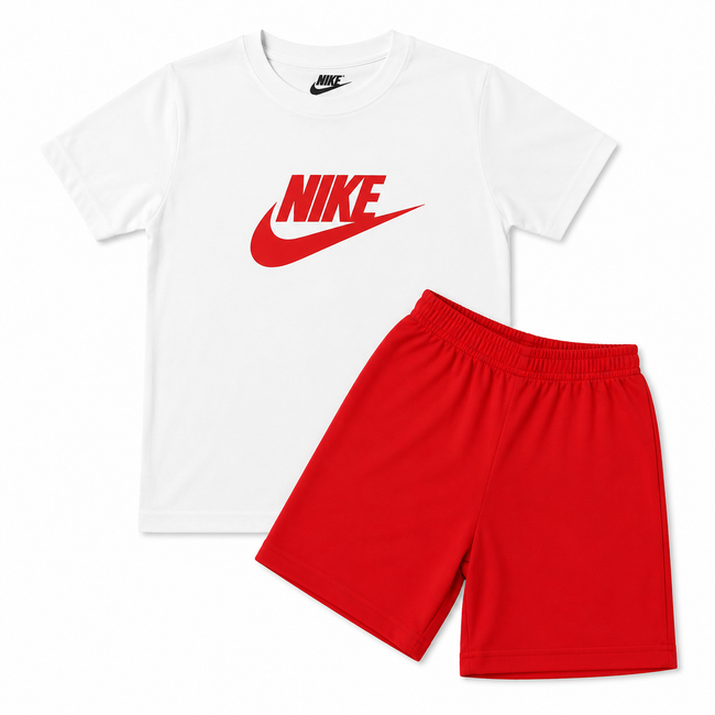 NK Boys Short Set - White/Red