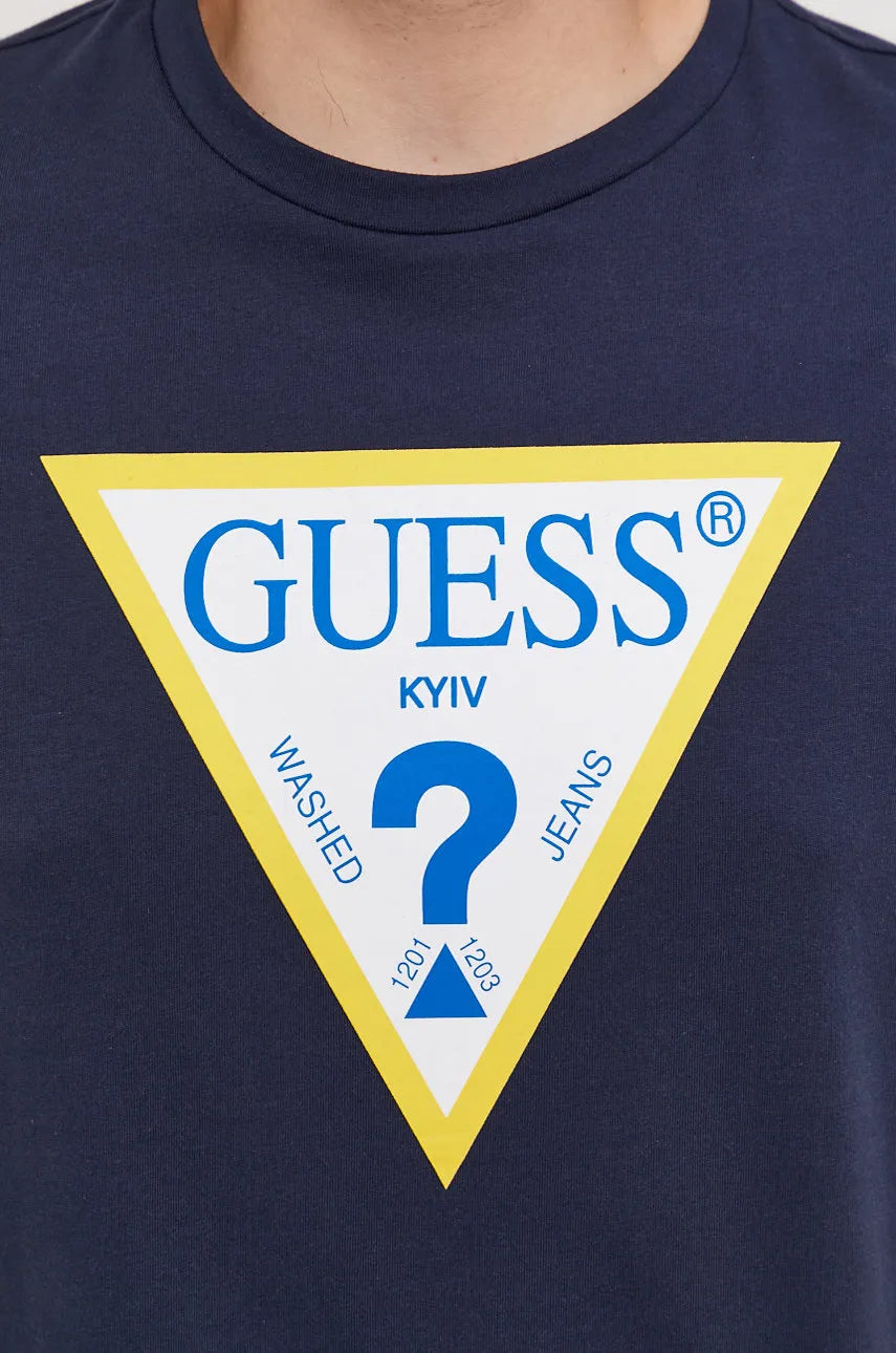 Guess Triangle  Logo Tee - Navy - Brand Store