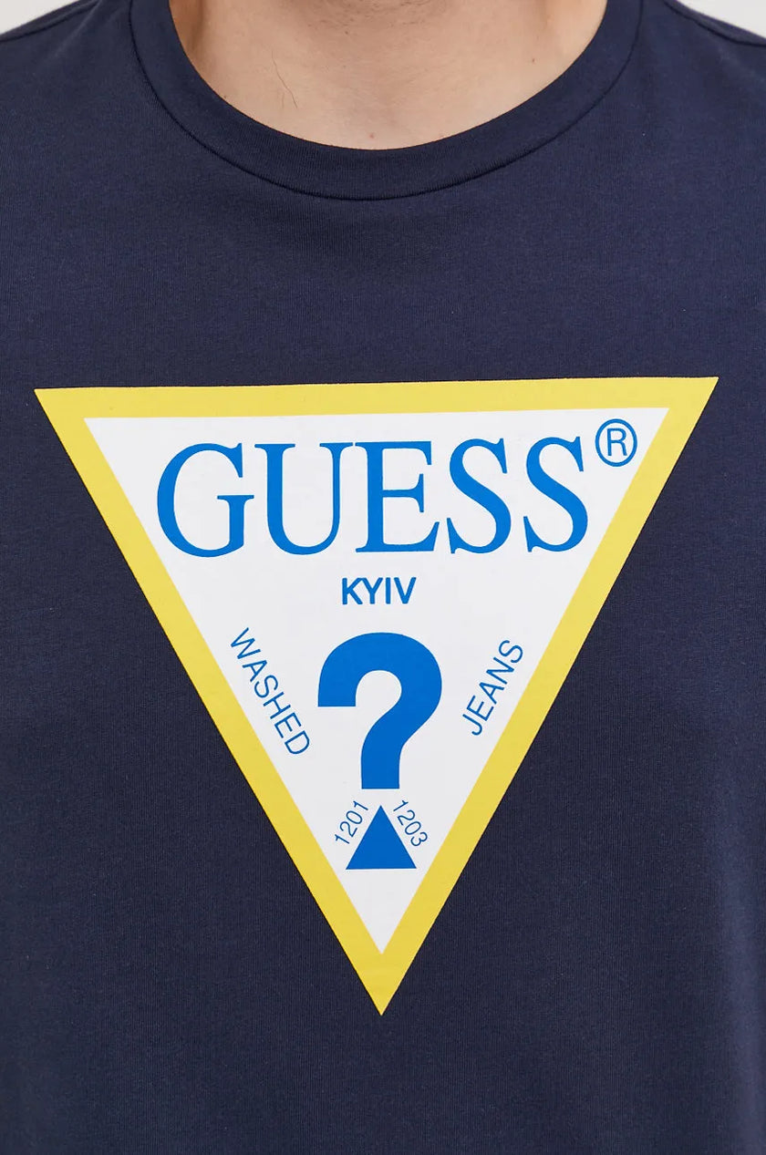 Guess Triangle  Logo Tee - Navy - Brand Store