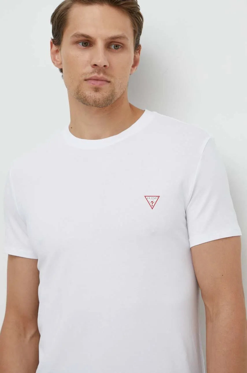 Guess Chest Logo Tee - White - Brand Store