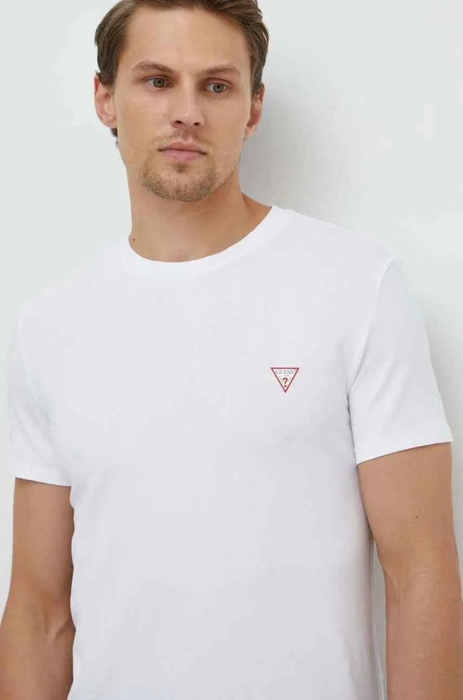 Guess Chest Logo Tee - White