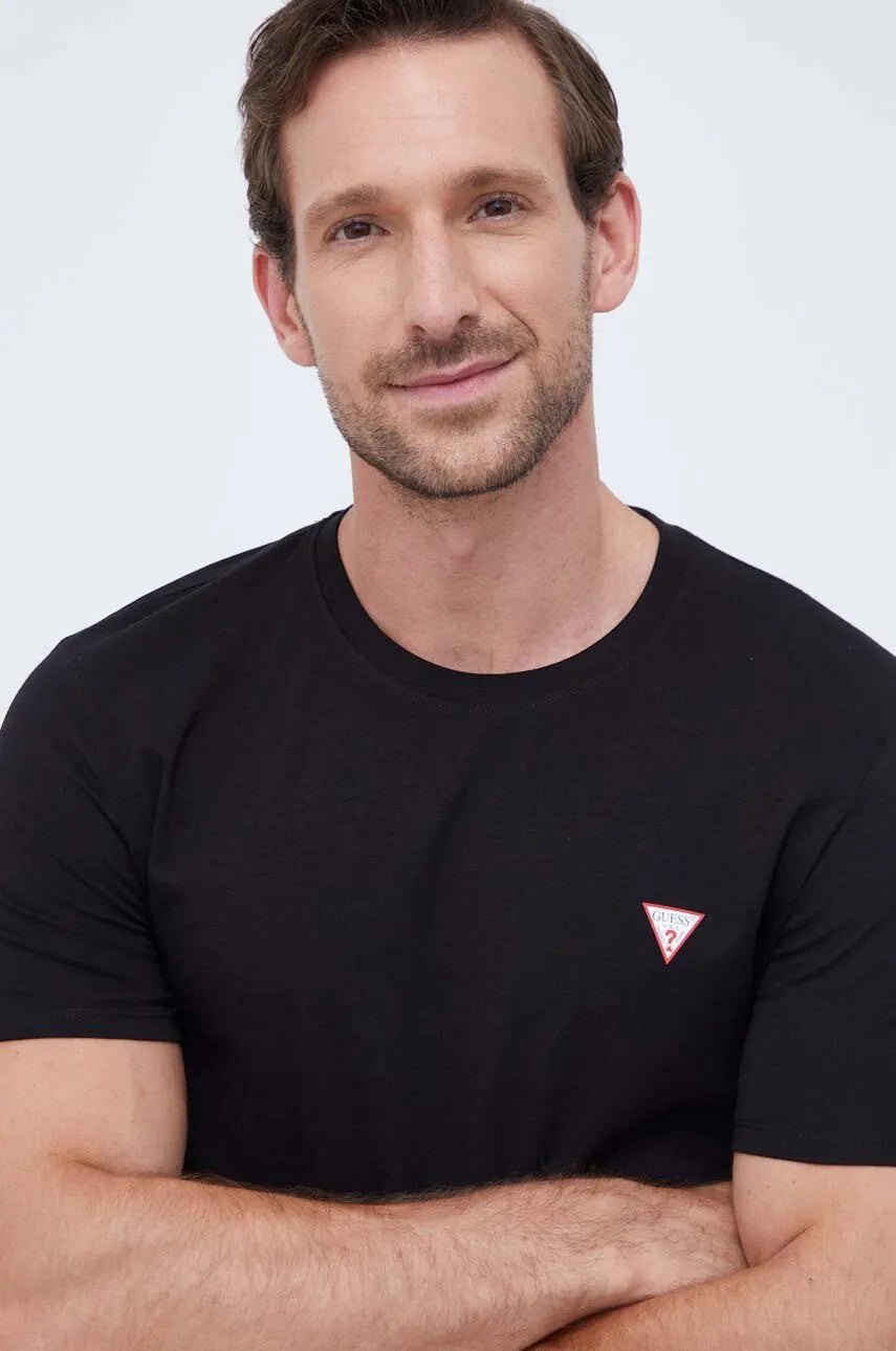 Guess Chest Logo Tee - Black - Brand Store