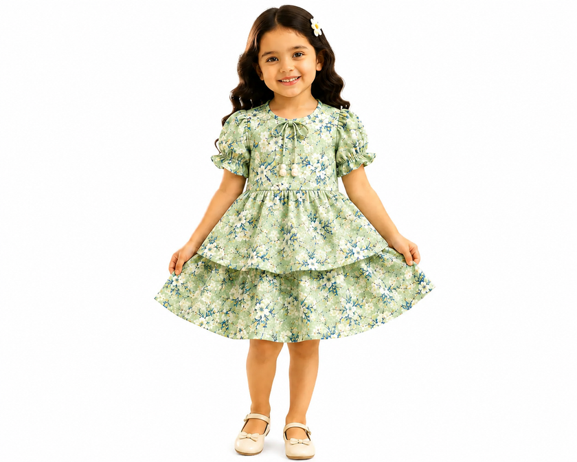 Pinola Meadow Bloom Layered Frock - Beige