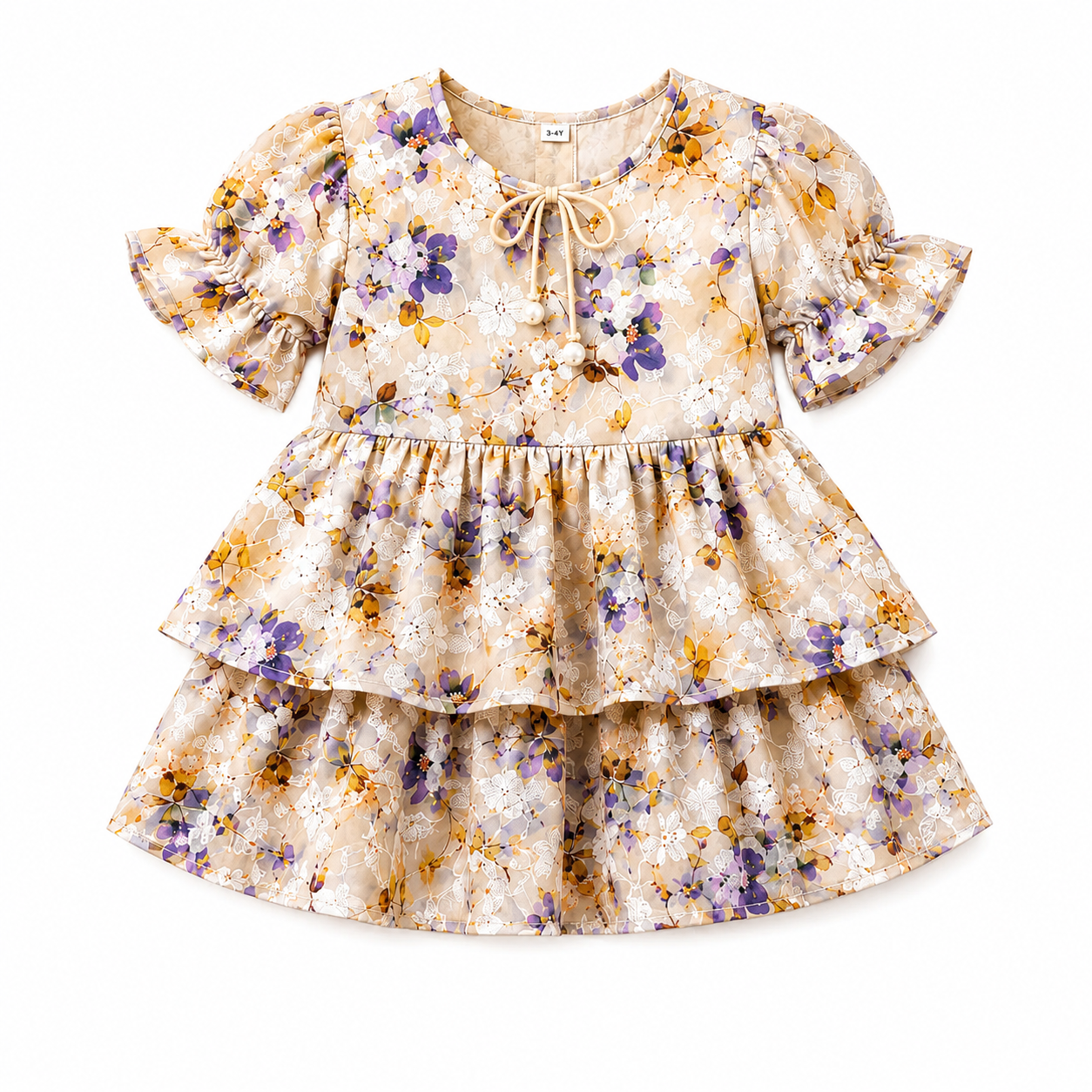 Pinola Meadow Bloom Layered Frock - Beige