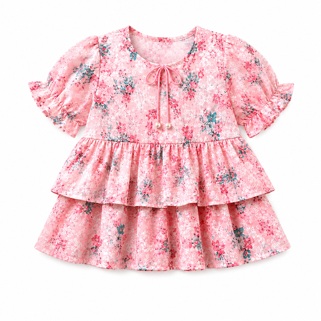 Pinola Meadow Bloom Layered Frock - Pink