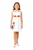 Pinola Blossom Bird Collar Dress - White