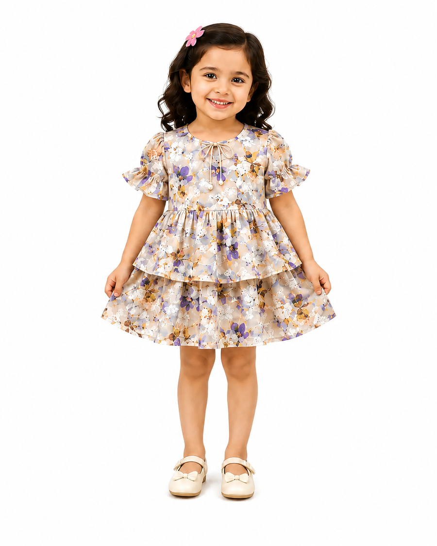 Pinola Meadow Bloom Layered Frock - Beige