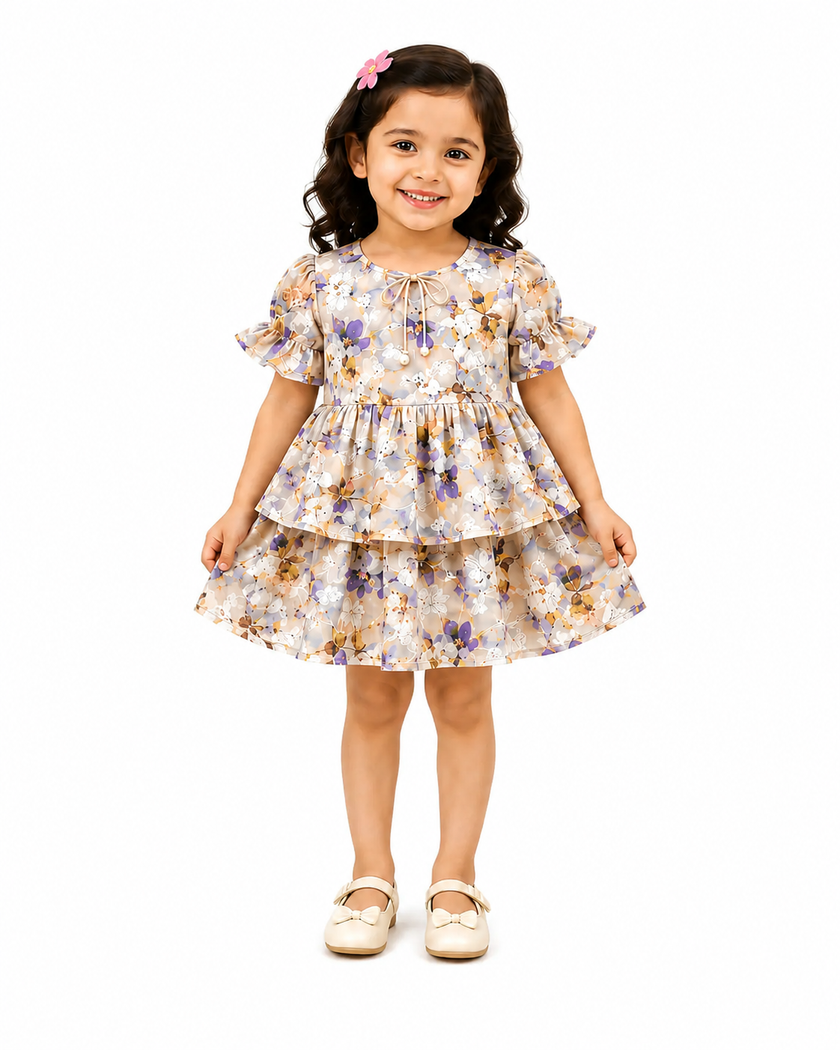 Pinola Meadow Bloom Layered Frock - Beige