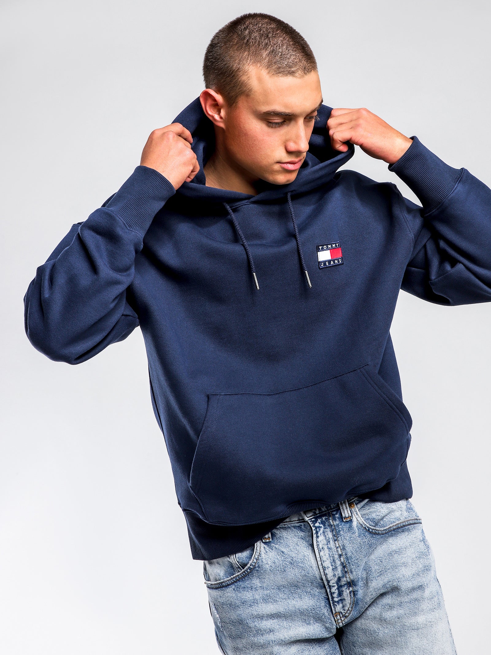Tommy Patched Hoodie - Navy - Brand Store