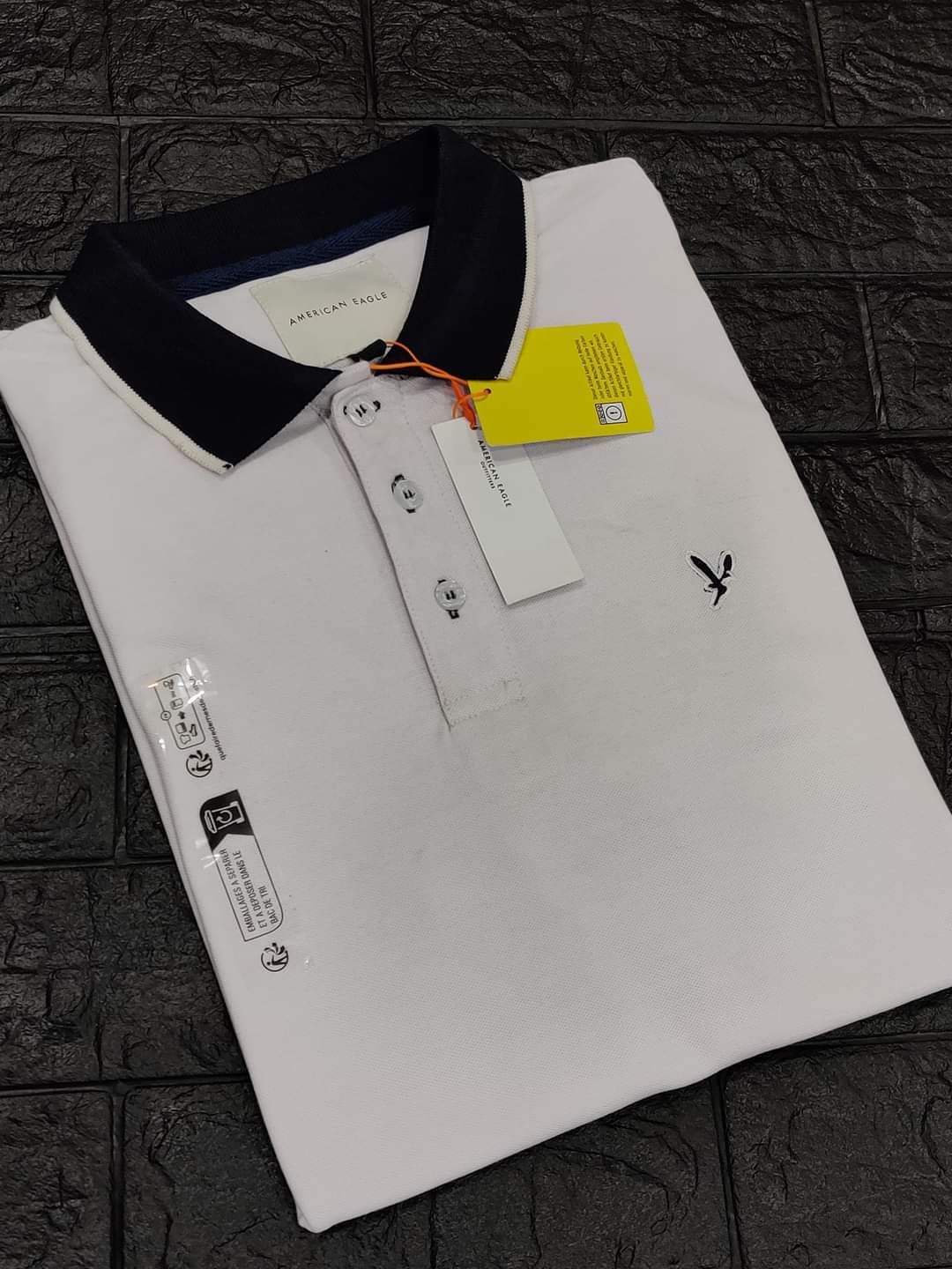 American Eagle Pique Polo - White - Brand Store