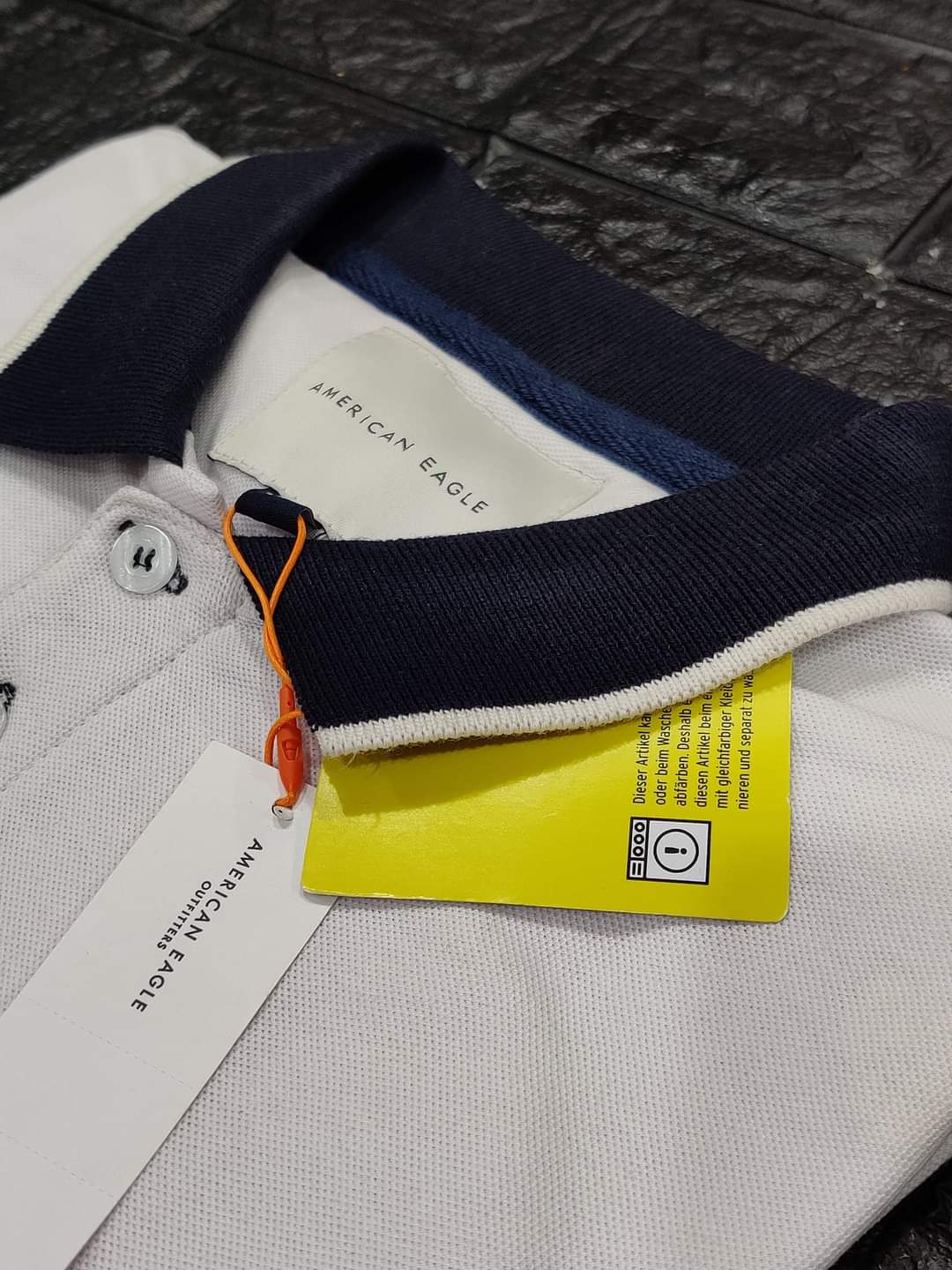 American Eagle Pique Polo - White - Brand Store