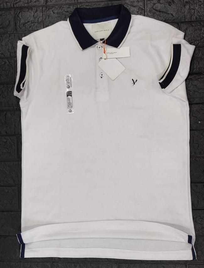 American Eagle Pique Polo - White - Brand Store