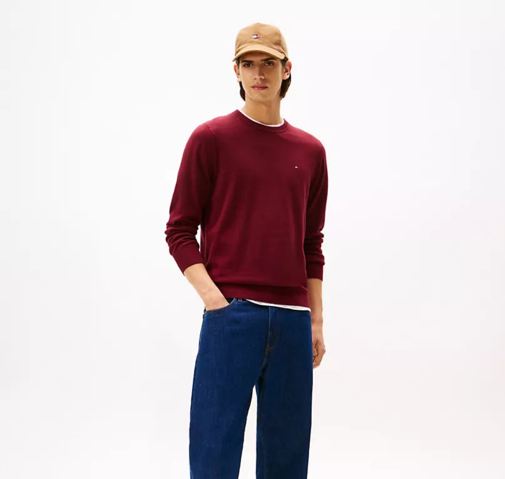 Tommy Hilfiger Classic Logo Sweatshirt - Burgundy - Brand Store